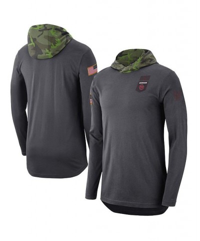 Men's Brand Anthracite Oklahoma Sooners Military-Inspired Long Sleeve Hoodie T-shirt $24.80 T-Shirts