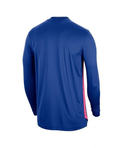 Men's Blue Washington Wizards 2022/23 City Edition Pregame Warmup Long Sleeve Shooting Shirt $27.45 T-Shirts