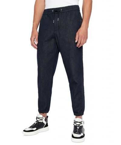 Men's Tonal Taped Denim Joggers Blue $43.00 Pants