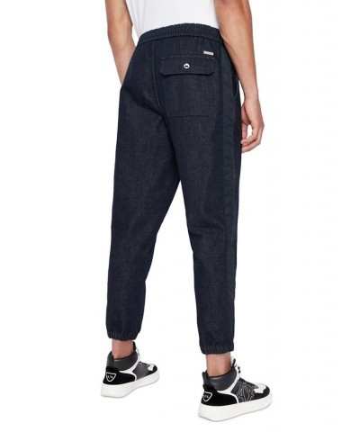 Men's Tonal Taped Denim Joggers Blue $43.00 Pants