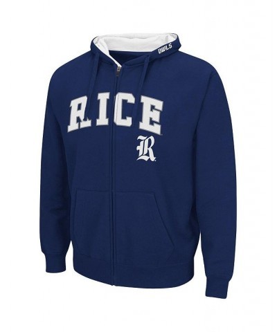 Men's Navy Rice Owls Arch and Logo 3.0 Full-Zip Hoodie $27.60 Sweatshirt