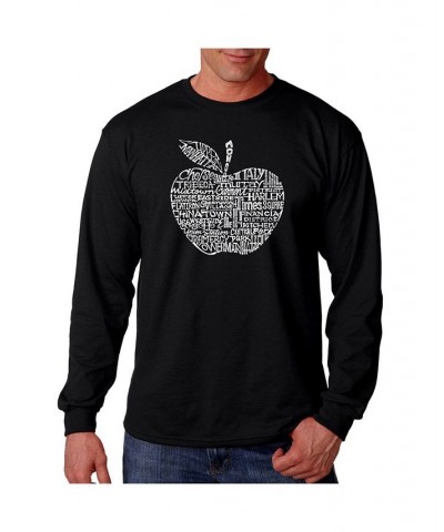 Men's Word Art Long Sleeve T-Shirt - Neighborhoods in NYC Black $23.19 T-Shirts