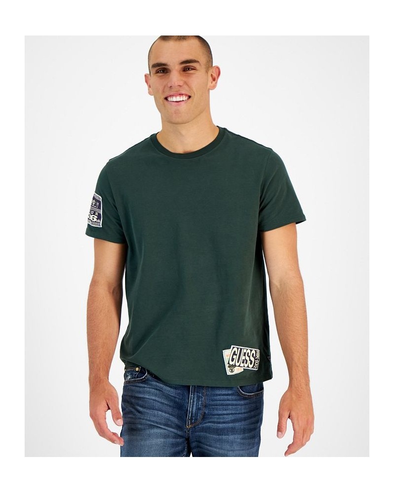 Men's East West Embroidered Patch Logo Graphic T-Shirt Brown $32.03 T-Shirts