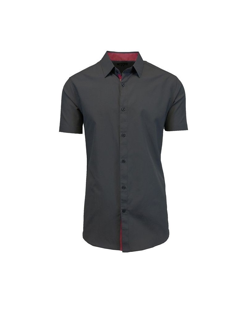 Men's Slim-Fit Short Sleeve Solid Dress Shirts PD01 $17.85 Shirts