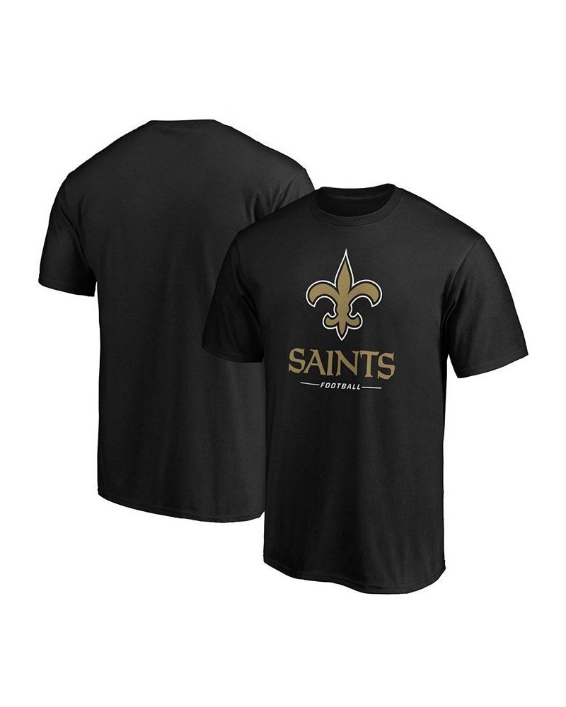 Men's Black New Orleans Saints Big and Tall Team Logo Lockup T-shirt $21.08 T-Shirts