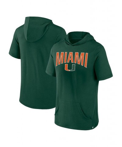 Men's Branded Green Miami Hurricanes Outline Lower Arch Hoodie T-shirt $23.50 T-Shirts