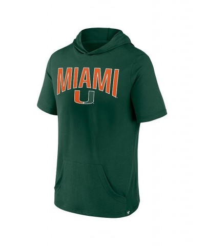 Men's Branded Green Miami Hurricanes Outline Lower Arch Hoodie T-shirt $23.50 T-Shirts