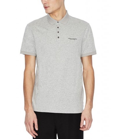 Men's Regular-Fit Logo-Print Polo Shirt Gray $32.90 Polo Shirts