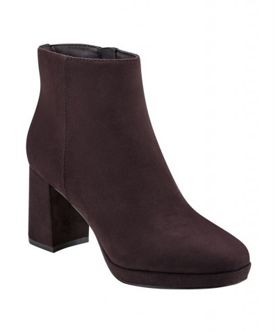 Women's Colleen Platform Booties Brown $63.94 Shoes