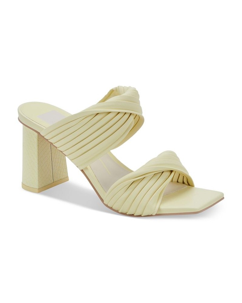 Women's Pilton Soft-Volume Block-Heel Dress Sandals Yellow $60.75 Shoes