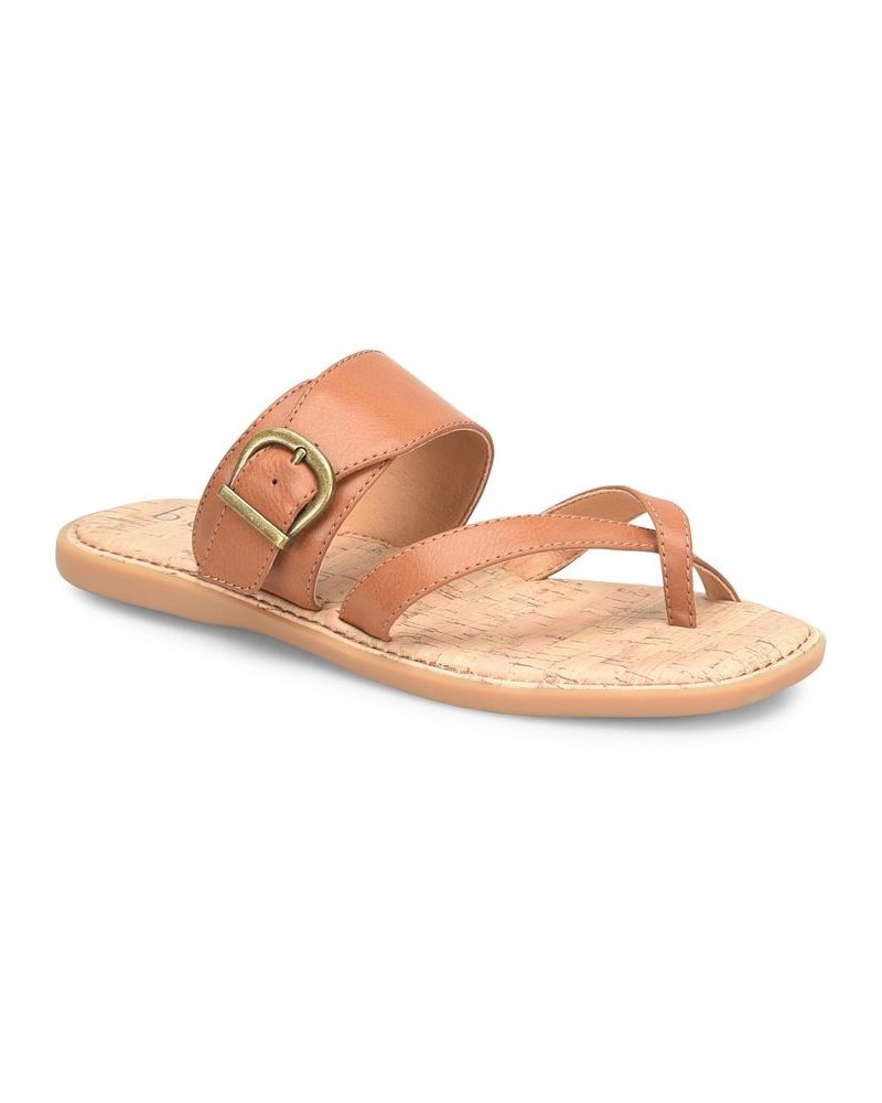 Women's Kelsee Comfort Flat Sandal Tan/Beige $44.20 Shoes