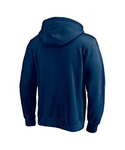 Men's Navy Seattle Kraken Authentic Pro Secondary Logo Pullover Hoodie $31.89 Sweatshirt