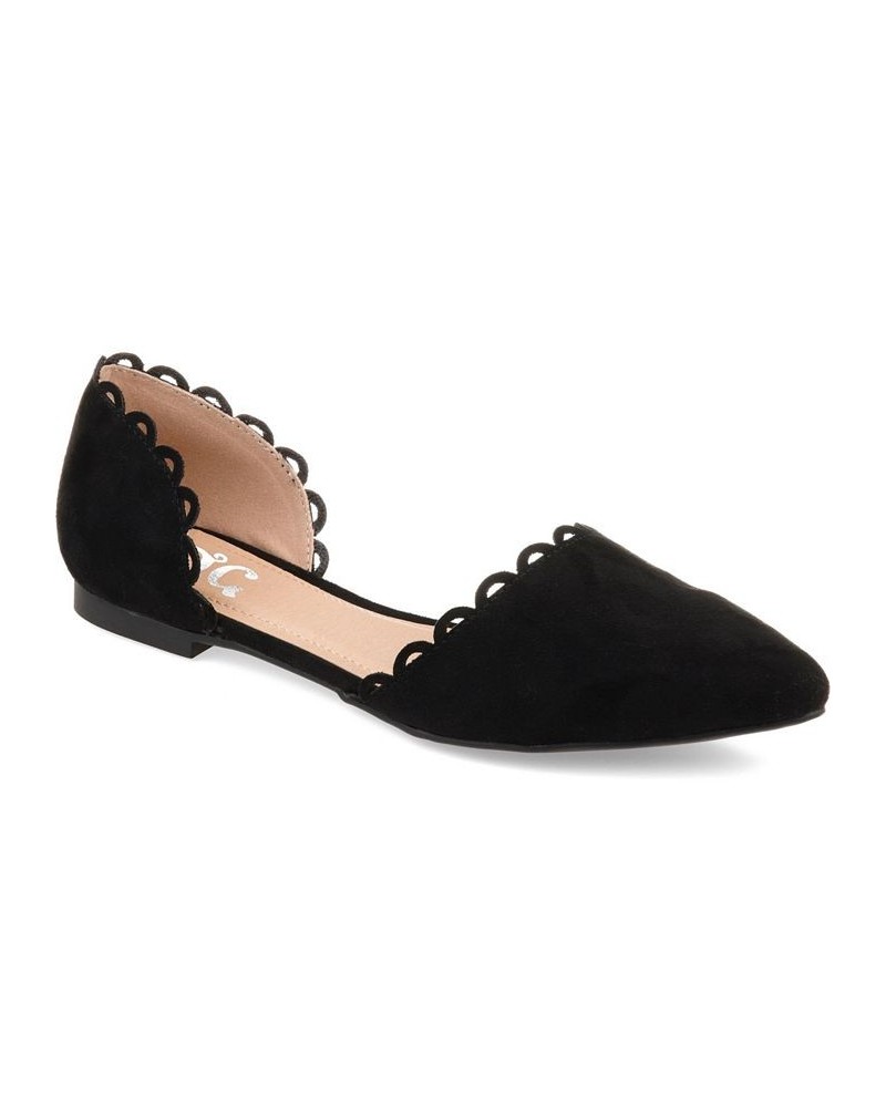 Women's Jezlin Scalloped Flats Black $33.60 Shoes