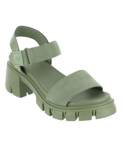 Women's Skyler Round Toe Sandal Green $41.40 Shoes