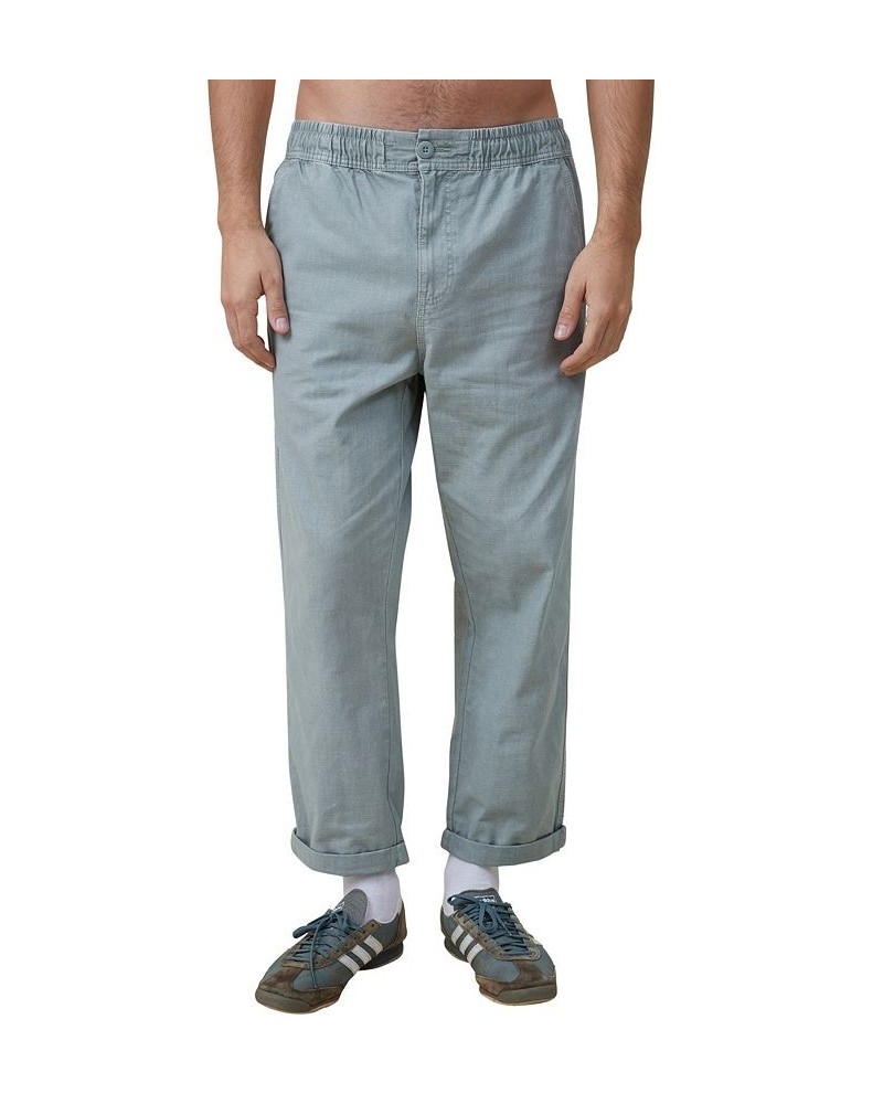 Men's Elastic Worker Drawstring Pants Blue $30.10 Pants