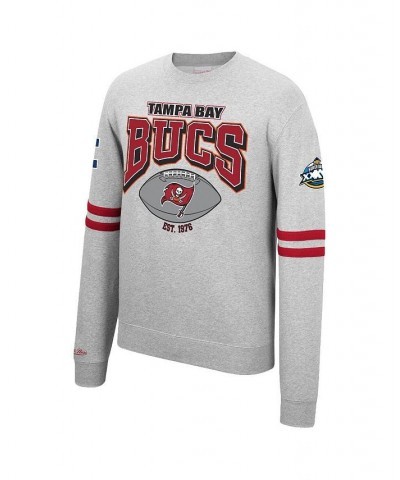 Men's Heathered Gray Tampa Bay Buccaneers Allover Print Fleece Pullover Sweatshirt $40.70 Sweatshirt