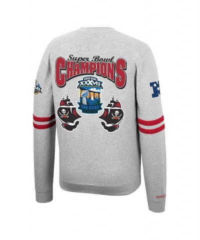 Men's Heathered Gray Tampa Bay Buccaneers Allover Print Fleece Pullover Sweatshirt $40.70 Sweatshirt