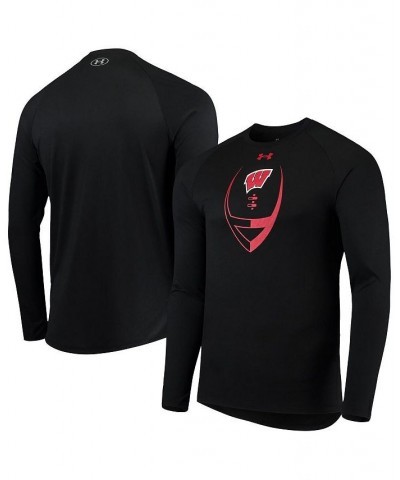 Men's Black Wisconsin Badgers Football Icon Raglan Long Sleeve T-shirt $27.50 T-Shirts