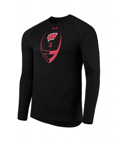 Men's Black Wisconsin Badgers Football Icon Raglan Long Sleeve T-shirt $27.50 T-Shirts