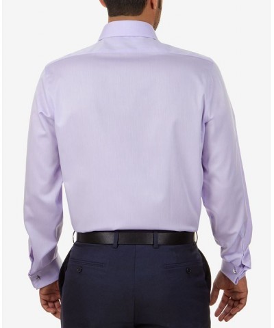 Men's Slim-Fit Non-Iron Performance Herringbone French Cuff Dress Shirt Purple $25.87 Dress Shirts