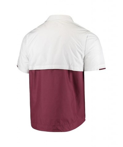 Men's White, Maroon Minnesota Golden Gophers Sideline Coach Half-Zip Jacket $43.99 Jackets