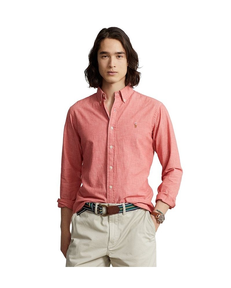 Men's Classic-Fit Cotton Shirt Red $59.40 Shirts