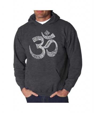 Men's Word Art Hoodie - Poses Om Gray $31.79 Sweatshirt