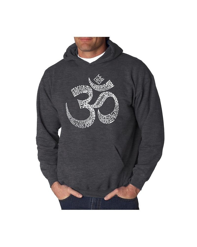 Men's Word Art Hoodie - Poses Om Gray $31.79 Sweatshirt