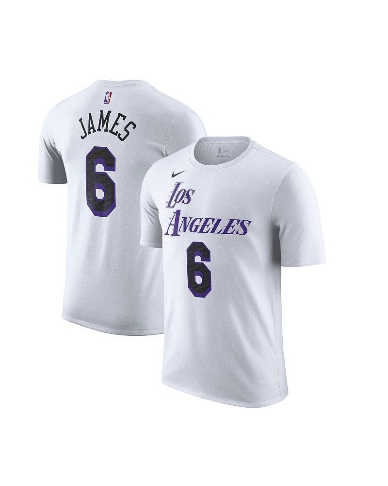 Men's LeBron James White Los Angeles Lakers 2022/23 City Edition Name and Number T-shirt $17.28 T-Shirts