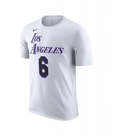 Men's LeBron James White Los Angeles Lakers 2022/23 City Edition Name and Number T-shirt $17.28 T-Shirts