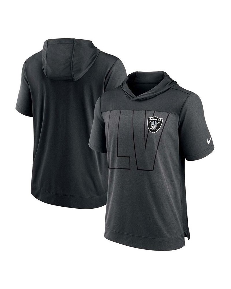 Men's Heathered Charcoal, Black Las Vegas Raiders Performance Hoodie T-shirt $31.34 T-Shirts