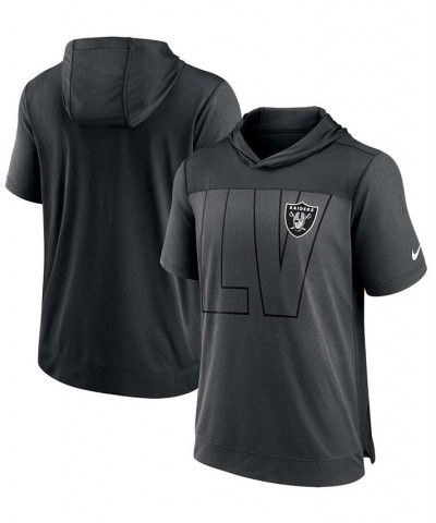 Men's Heathered Charcoal, Black Las Vegas Raiders Performance Hoodie T-shirt $31.34 T-Shirts