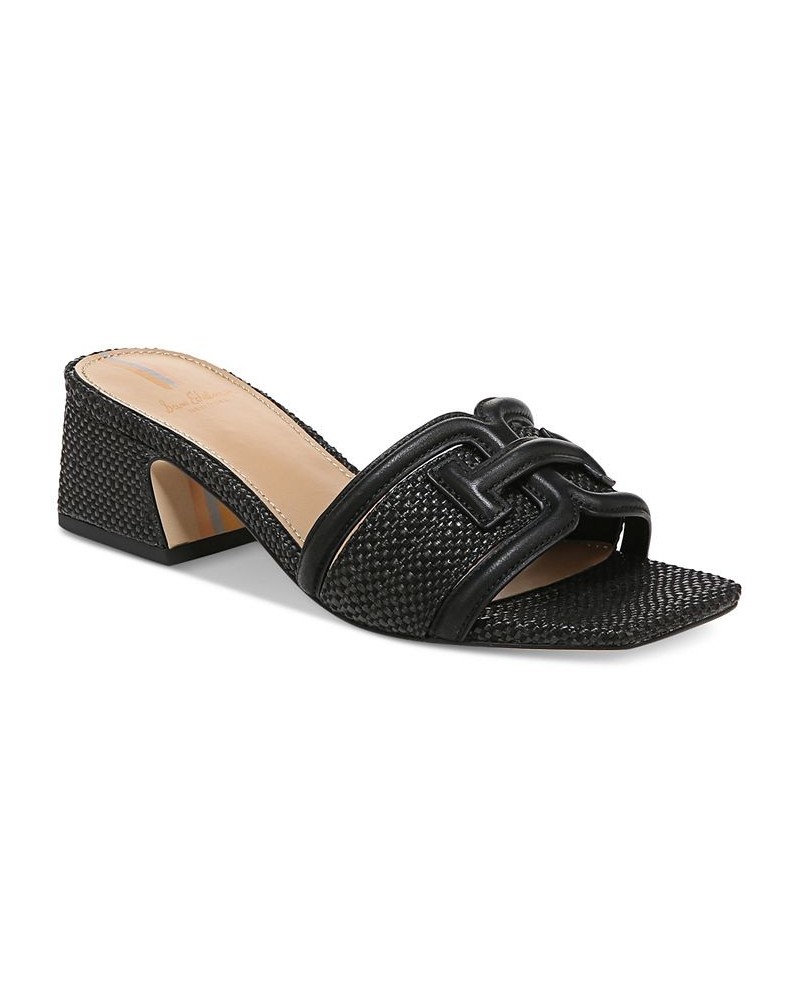 Waylon Block-Heel Slide Sandals Black $67.20 Shoes