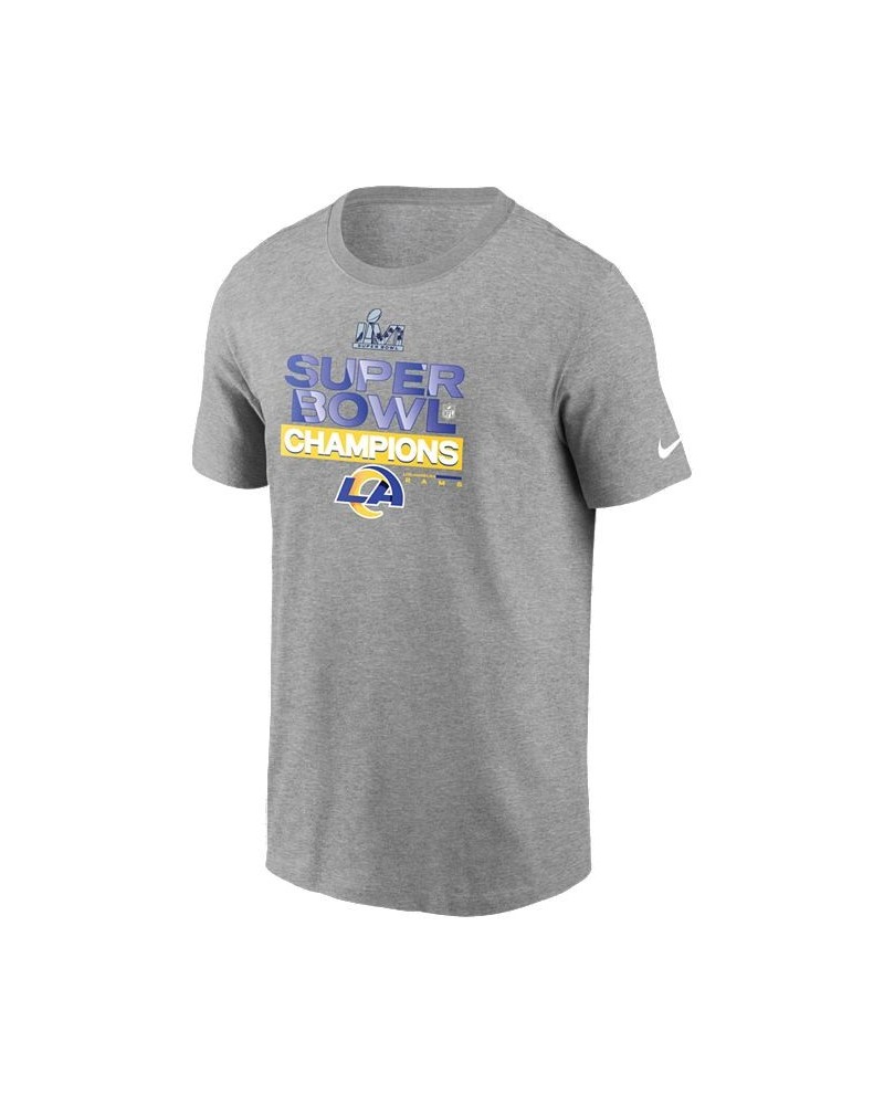 Men's Heather Charcoal Los Angeles Rams 2021 Super Bowl Champions Locker Room Trophy Collection T-Shirt $19.20 T-Shirts