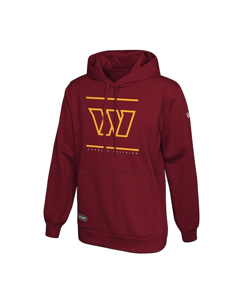 Men's Burgundy Washington Commanders Combine Authentic Split Defense Pullover Hoodie $29.76 Sweatshirt