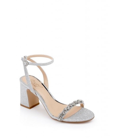 Women's Alyna Evening Sandals Silver $42.57 Shoes