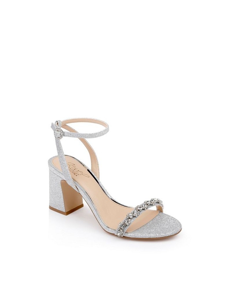 Women's Alyna Evening Sandals Silver $42.57 Shoes