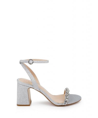 Women's Alyna Evening Sandals Silver $42.57 Shoes