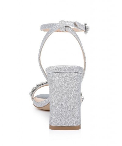 Women's Alyna Evening Sandals Silver $42.57 Shoes