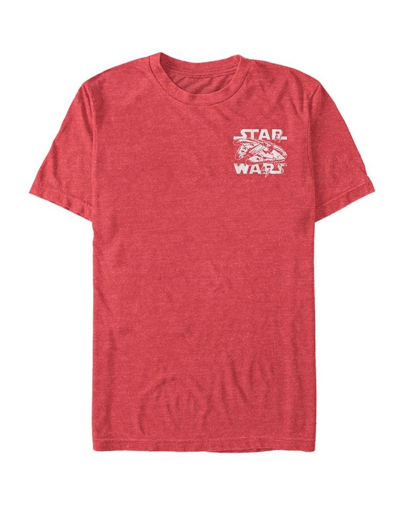 Star Wars Men's Millennium Falcon Left Chest Logo Short Sleeve T-Shirt Red $14.00 T-Shirts