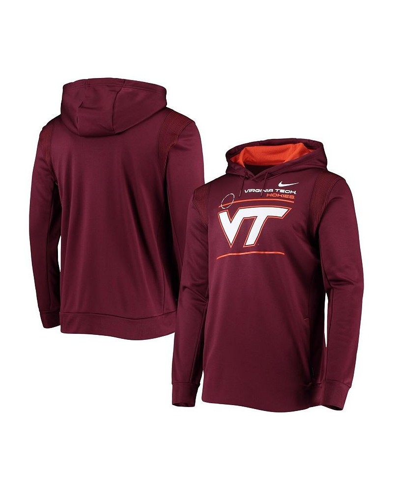 Men's Maroon Virginia Tech Hokies 2021 Team Sideline Performance Pullover Hoodie $36.39 Sweatshirt