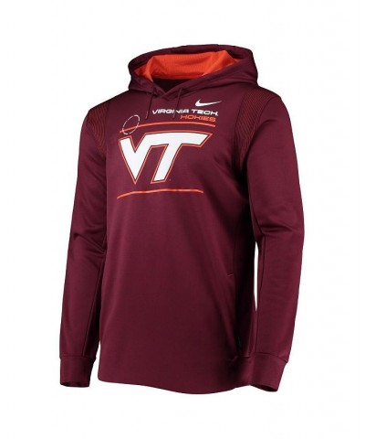 Men's Maroon Virginia Tech Hokies 2021 Team Sideline Performance Pullover Hoodie $36.39 Sweatshirt