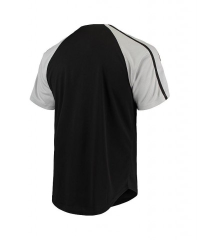 Men's Black Chicago White Sox Button-Down Raglan Replica Jersey $31.85 Jersey