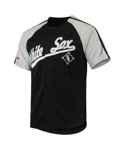 Men's Black Chicago White Sox Button-Down Raglan Replica Jersey $31.85 Jersey