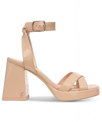 Kaitlyn Ankle-Strap Flare-Heel Platform Sandals PD03 $41.58 Shoes