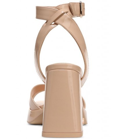 Kaitlyn Ankle-Strap Flare-Heel Platform Sandals PD03 $41.58 Shoes