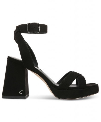 Kaitlyn Ankle-Strap Flare-Heel Platform Sandals PD03 $41.58 Shoes