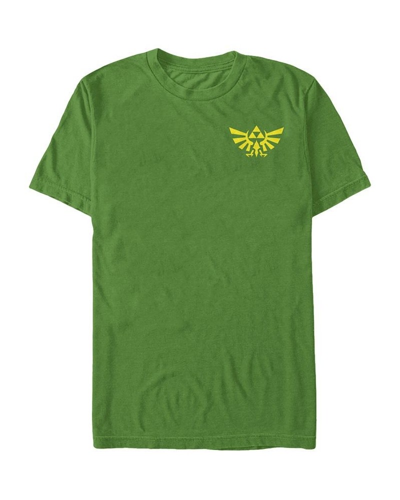 Nintendo Men's Legend of Zelda Royal Crest Left Chest Pocket Logo Short Sleeve T-Shirt Green $15.05 T-Shirts