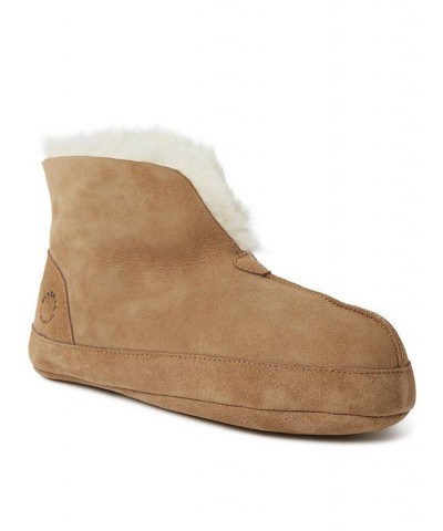 Men's Byron Bay Genuine Shearling Boot Slippers Brown $45.58 Shoes