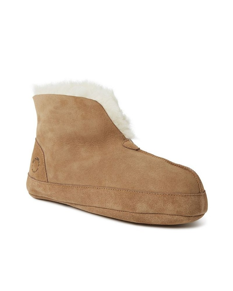 Men's Byron Bay Genuine Shearling Boot Slippers Brown $45.58 Shoes